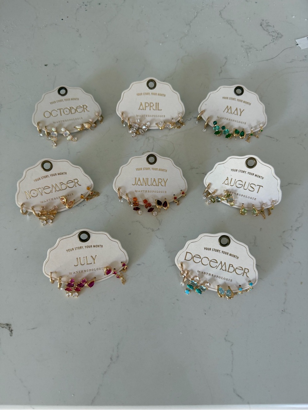 Anthropologie Birthstone Earrings
